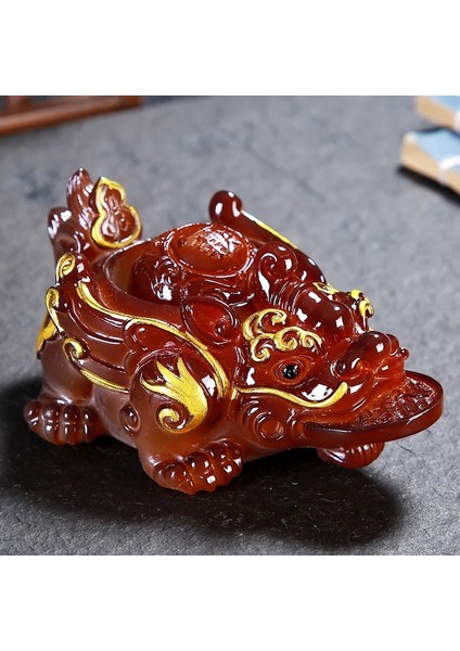 C1 12.5x8.5x5.5cm Stili Retro Altın Kurbağa Heykeli Reçine Renk Değişen Çay Pet Şanslı Çay Heykelcik Süsler Çay Seti Dekorasyon Aksesuarları Hediye Yükseltebilir (Yurt Dışından)