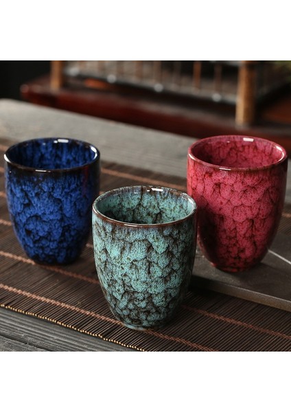 G Tarzı 3 ADET-200ML Fırın Değişimi Çin Seramik Bardak Japon Tarzı Porselen Kung Fu Çay Fincanları Çömlek Ev Kahve Drinkware (Yurt Dışından)