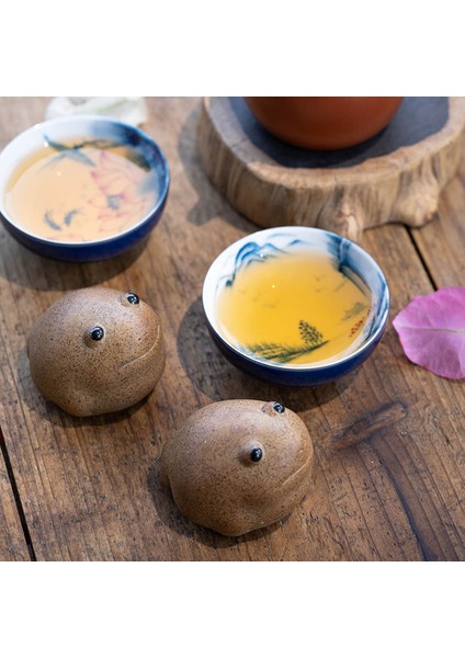 F Stili Porselen 5cm Şanslı Kurbağa Çay Pet Zen Çay Seti Kaba Çömlek Jin Chan El Yapımı Çin Hayvan Sevimli Modern Stil Ev Dekorasyonu (Yurt Dışından)