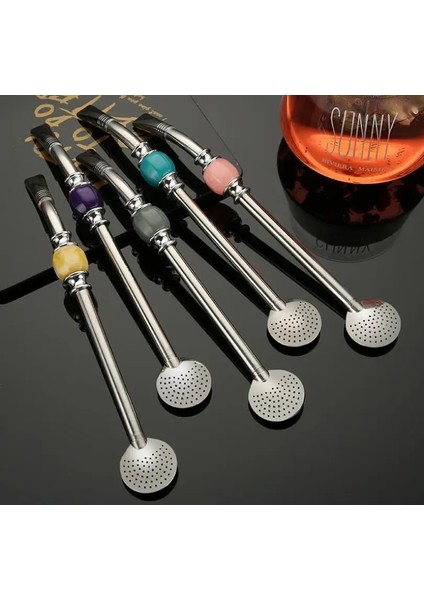 Mor Tarzı Paslanmaz Çelik Saman Kaşık Çay Filtresi Yerba Mate Temizleme Fırçası ile Payet Kabak Yeniden Kullanılabilir Kahve Araçları Hediye (Yurt Dışından) fırsatları