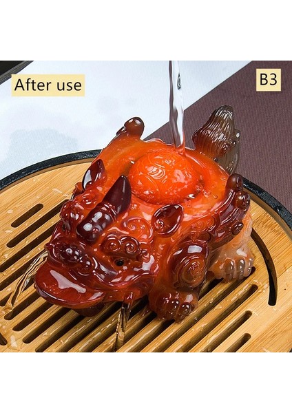 B3 - 15.5X10X7.5CM Stili 1 Adet Reçine Renk Değiştiren Çay Pet Toad Heykelcik Kurbağa Heykeli Sikke Süs ile Butik Çay Masa Dekorasyon Aksesuarları El Sanatları (Yurt Dışından)