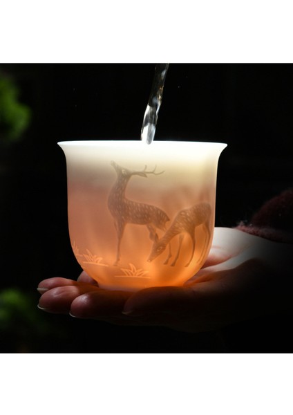 STIL05 Tarzı Beyaz Porselen Kalp Claup Keçi Fatjade Kişisel Fincan Çay Seti Seramik Ev Sahibi Fincan Numune Çay Bardağı Kung Futeacupsinglecupsmall (Yurt Dışından)