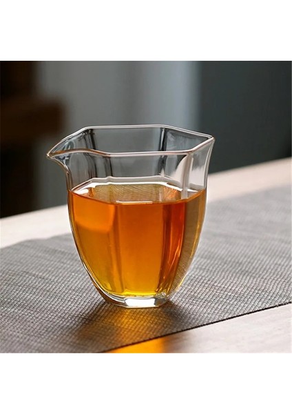 Yüksek Altıgen Kupa Stili Altıgen Cam Fuar Bardağı Kalınlaştırılmış Isıya Dayanıklı Yüksek Borosilikat Çay Seti Çay Demlik (Yurt Dışından)