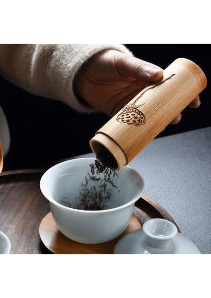 B Tarzı Çay Kutusu Yuvarlak Bambu Çay Teneke Kutu Taşınabilir Çay Saklama Kabı Kutu Tutucu Çay Kahve Çekirdekleri Fındık Ev Ofis Bambu Çay Kavanoz (Yurt Dışından) indirimleri
