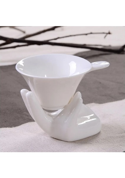 Beyaz Stil Seramik Porselen Çay Seti Teaware Çay Ekranı Tek El Tutacağı Çay Filtresi Tutacağı Çay Süzgeç Seti Çay Demlik (Yurt Dışından)