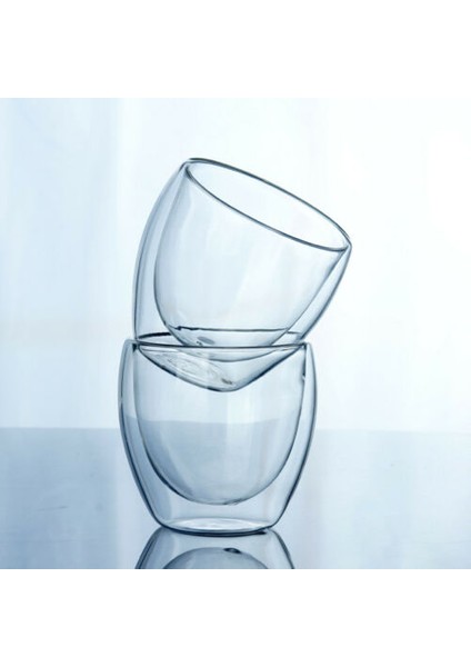 Net Stil 350ML ml Cam Kahve Kupa Temizle Çift Duvar Yalıtımlı Termal Çay Bardağı Içme Çift Katmanlı Cam (Yurt Dışından)