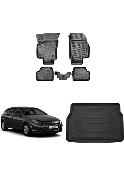 Opel Astra H 3D Havuzlu Paspas 2004 Sonrası + Hb Bagaj Havuzu