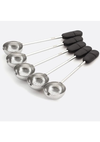 Siyah Stil Bahar Kaşığı Çay Örgü Top Demlik Filtre Çay Kaşığı Sıkma Yaratıcı Süzgeç Metal Paslanmaz Çelik Saplı Kaşık Örgü Drenaj (Yurt Dışından) indirimleri