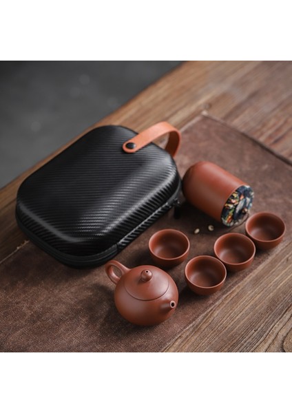 Bir Stil Mor Kum Çay Bardakları Seramik Taşınabilir Çaydanlık Seti Açık Seyahat Gaiwan Çay Bardakları Çay Töreni Çay Fincanı Güzel Hediye Kung Fu Çay Seti (Yurt Dışından) indirimleri