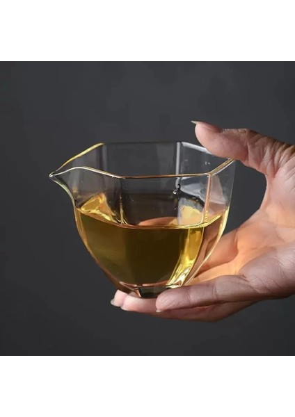 Balkabağı Fincan Tarzı Altıgen Cam Fuar Bardağı Kalınlaştırılmış Isıya Dayanıklı Yüksek Borosilikat Çay Seti Demlik (Yurt Dışından) fırsatları
