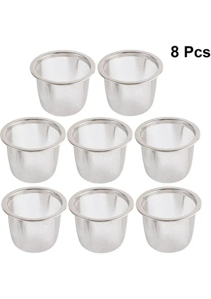 Gümüş Tarzı 5.8X4CM 8 Adet Çay Filtresi Metal Demlik Paslanmaz Çelik Çay Süzgeç Taşınabilir Bardak Aksesuar Ev Ofis Mutfak Için Sağlam Çay Süzgeç (Yurt Dışından)
