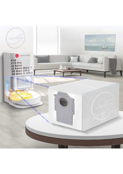 Roborock Q Revo / S8 Max / P10 Serisi Hepa Geliştirilmiş Versyon Robot Süpürge Istasyonu Toz / Çöp Torbası