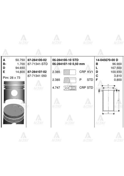 14-045670-00 Gomlek Std-88.90 Kia CERES-2200 Flanslı 1404567000