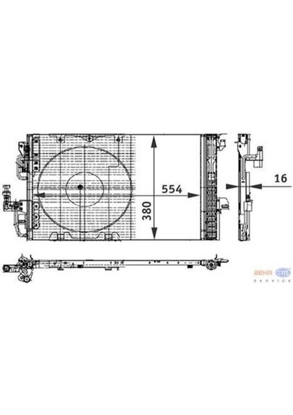 -Knecht-Behr AC337000P Klima Kondenseri Kurutucu Iıe Astra G-Zafira 1.2 16V-1.4 16V-1.6 16V-1.8 16V-2.0 1 6V 554X380X16 1850055