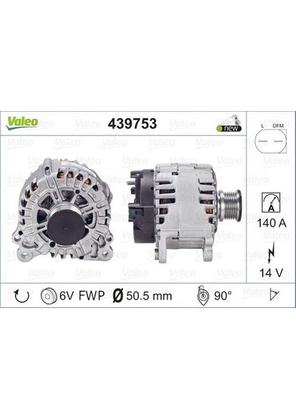439753 Alternatör 14V 140A A3 Tt Passat Superb Crafter T5 HVW0009060700