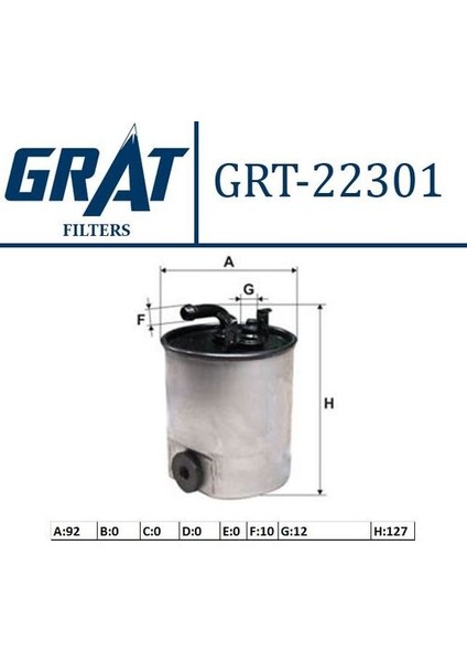 22301 Yakıt Filtresi OM611-612-647-668 Isıtmasız 6110920201