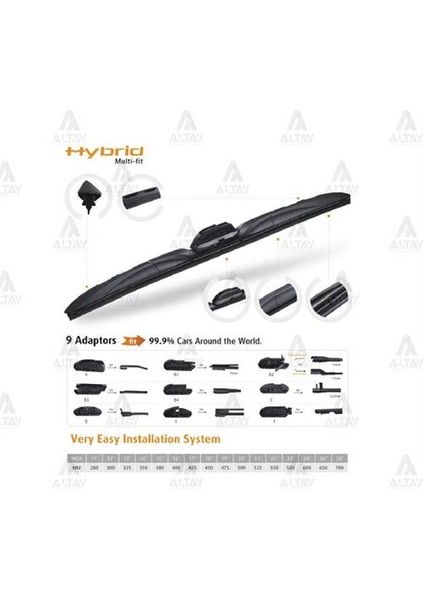 11365 Silecek Süpürgesi Tek Tip 8 Aparatlı Multı Fıt 15 Hybrid 380MM