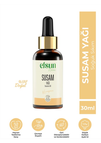 Susam Yağı %100 Saf ve Doğal Soğuk Sıkım 30 ml