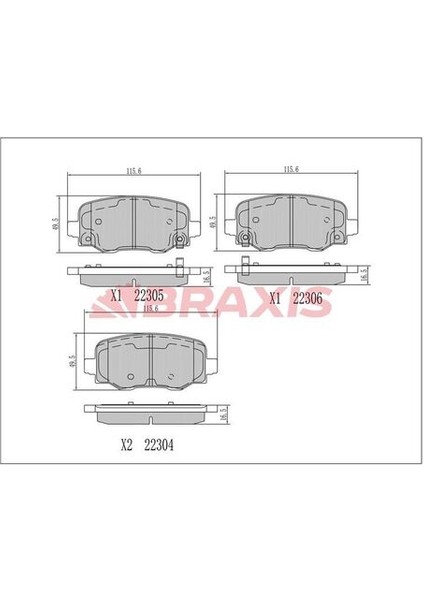 AA0682 Arka Fren Balatası Fiat 500 Jeep Renegade 14- 77367417