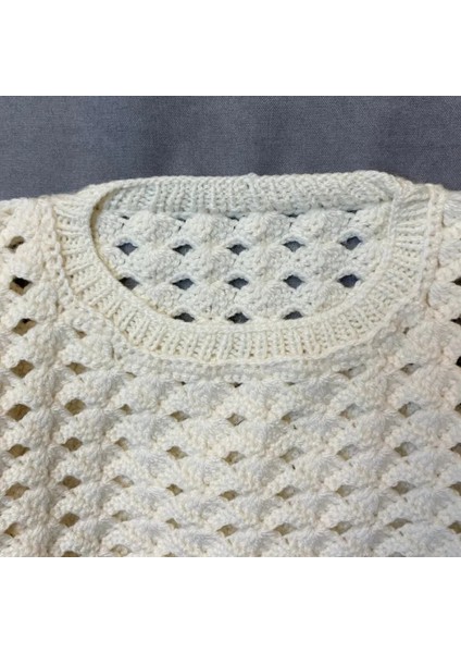 El Örgüsü Beyaz Kadın Kazak - 34/36 fırsatları