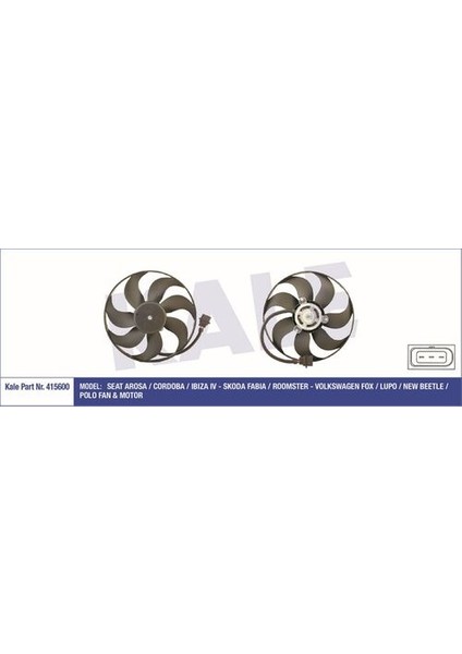 415600 Fan Motoru 250 80W 345MM Arosa Cordoba Ibiza Iv Fabia Roomster Folupo New Beetle 6X0959455C