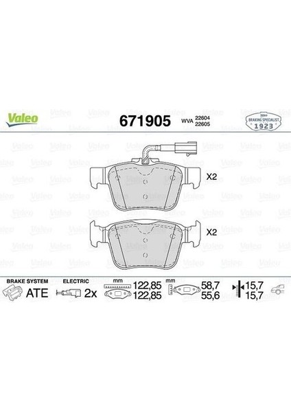 671905 Fren Balatası Arka Giulia 15-Stelvio 16-Maserati Ghibli 2WD 6 Piston 16-Maserati Levante 3.0 06 16- 77367718