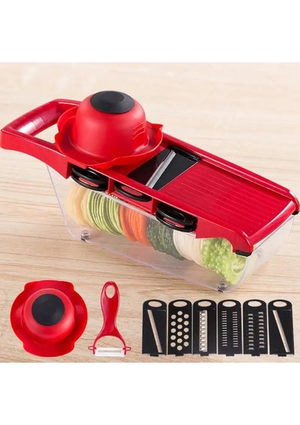 Kırmızı Stil Yemek Doğrayıcı Sebze-Meyve-Peynir-Soğan Doğrayıcı Dilimleme Dilimleyici Domates Kesici Rende Sebze Doğrayıcı Spiralizer Salata Pota (Yurt Dışından)