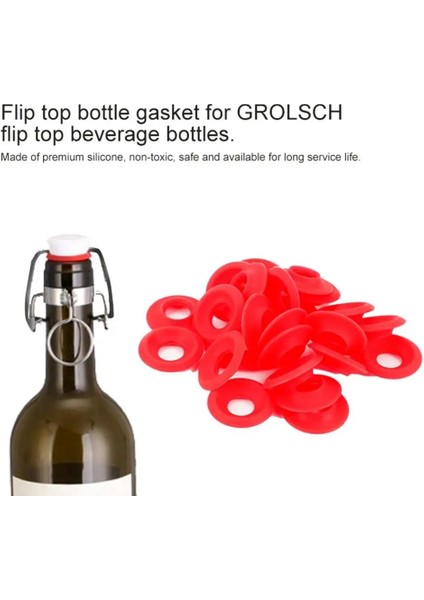 Brew Bira Şişesi Contaları Swing Flip Top Bottle Home Için Çevre Dostu Kırmızı Silikon Grolsch Contalar (Yurt Dışından) modelleri