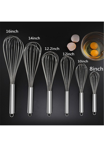 16 Inç Tarzı 6 Boyutlu Gümüş Saplı Paslanmaz Çelik Balon Yumurta Araçları Ev Mutfak Manuel Süt Krema Çırpma Karıştırma Yumurta Çırpıcı Çırpma (Yurt Dışından) fiyatları