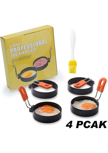 5 Adet Silikon Sap Stili Paslanmaz Çelik Kızarmış Yumurta Gözleme Halkası Omlet Yumurta Yuvarlak Şekillendirici Yumurta Kalıbı Burger Köftesi Kızartma Tavası Kalıbı Kahvaltı Için (Yurt Dışından)