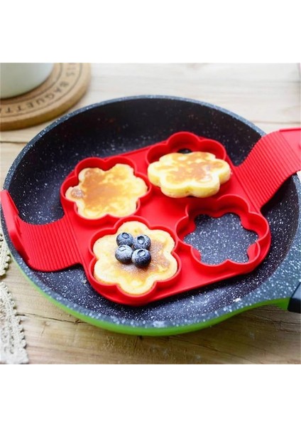 Çiçek Stili Yumurta Pişirici Gözleme Makinesi Kalıp Yumurta Şekillendirici Omlet Yapışmaz Pişirme Aracı Pan Flip Yumurta Halka Kalıp Mutfak Alet Aksesuarları (Yurt Dışından)