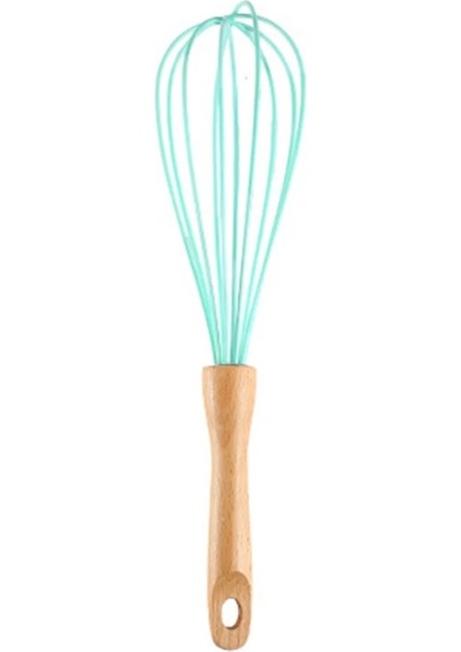 Mavi L Tarzı Doğa Renk Manuel Yumurtalık Yumurta Çırpıcı Ahşap Saplı Mutfak Aletleri Paslanmaz Çelik Krema Blender Süzgeç Aracı (Yurt Dışından)