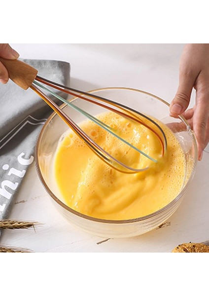 Mavi L Tarzı Doğa Renk Manuel Yumurtalık Yumurta Çırpıcı Ahşap Saplı Mutfak Aletleri Paslanmaz Çelik Krema Blender Süzgeç Aracı (Yurt Dışından) indirimleri