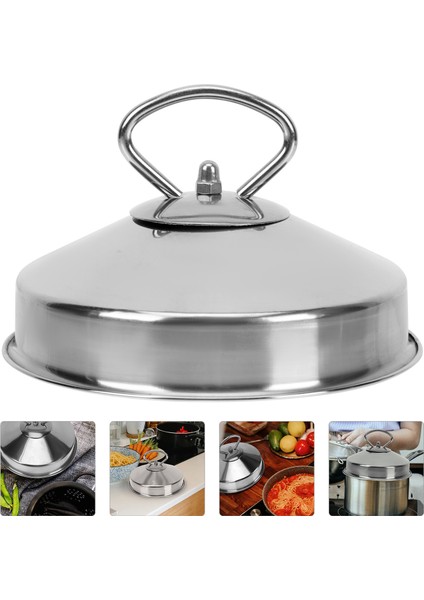 12.8X12.8CM Stili Evrensel Tencere Kapağı Burger Vapur Kapağı Pastırma Kubbesi Eriyik Kubbe Yemek Örtüsü Şemsiye Izgara Kubbe Kapağı (Yurt Dışından)