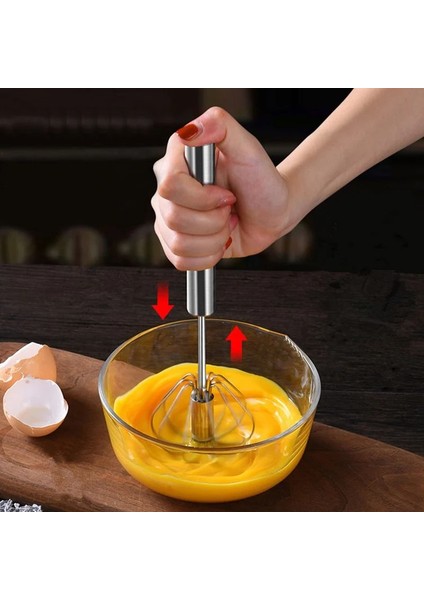 Büyük 30 Adet Tarzı Yarı Otomatik Yumurta Çırpma Paslanmaz Çelik Yumurta Çırpma Manuel El Mikser Kendinden Dönen Yumurta Karıştırıcı Mutfak Yumurta Araçları (Yurt Dışından)