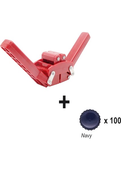 Lacivert Caps Stili Manuel Şişe Kapağı Taç Kapakları Kiti 15 Farklı Renk Taç Kapakları Homebrew Şişeleme Ekipmanı (Yurt Dışından)