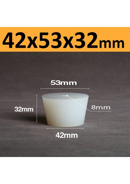 42X53X32MM Delikli Stil 2 Adet Silikon Katı Fiş Fermentör Kapağı Kauçuk Tıpa Delikli Laboratuvar Durdurucu Vana Asit ve Alkali Dayanıklı Demleme Şarap Tıpaları (Yurt Dışından)