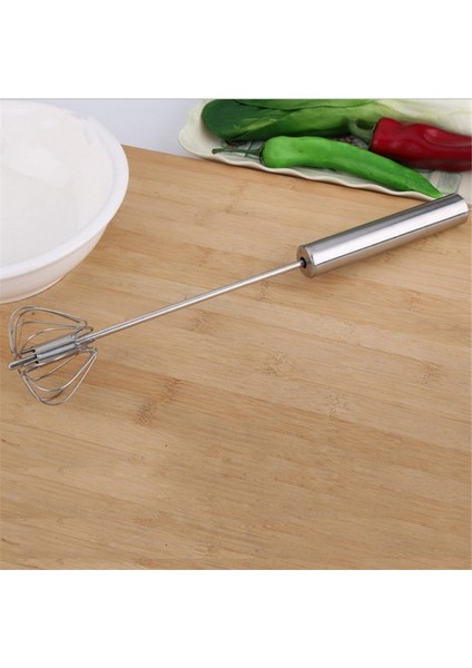 H174 Küçük Gümüş Stili Hometree Paslanmaz Çelik Döner Yumurta Çırpıcı Yarı Otomatik Elde Tutulan Yumurta Blender Krem Manuel Blender Mutfak Aleti H174 (Yurt Dışından)