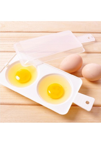 Plastik Yumurta Pişirici Mikrodalga Yumurta Kazanı 2 Yumurta Haşlanmış Yumurta Pişirici Pişirme Araçları Çift Kullanımlı Tasarım Yüksek Li Yumurta Aracı (Yurt Dışından)