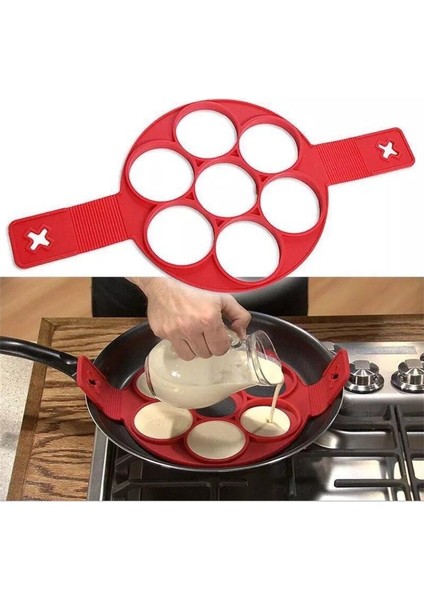 7 Yuvarlak Stil Gözleme Yumurta Halka Makinesi Yapışmaz Pişirme Aracı Yuvarlak Kalp Gözleme Makinesi Yumurta Ocak Pan Flip Yumurta Kalıp Mutfak Pişirme Aksesuarları (Yurt Dışından)