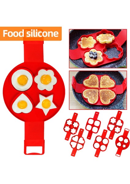 Kırmızı Kalp Stili Yapışmaz Gözleme Makinesi Kalıpları Halka Silikon Kızarmış Yumurta Pişirme Saygısız Şekil Kalıp Yeniden Kullanılabilir Pişirme Omlet Formu Mutfak Dıy Araçları (Yurt Dışından) fırsatları
