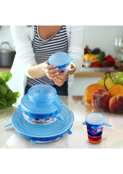 Sarı Stil Silikon Kapak Yeniden Kullanılabilir Uyarlanabilir Silikon Kapaklar Streç Kapaklar Yiyecekleri Taze Tutma Contası Kase Sarma Kapakları Mikrodalga Kapağı (Yurt Dışından) fırsatları