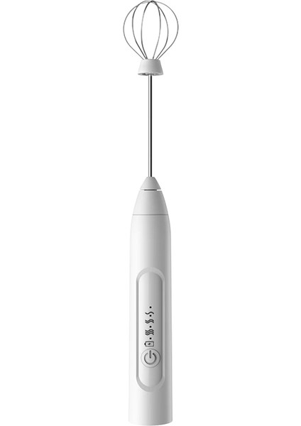 Beyaz Stil USB Elektrikli Çırpma Kahve Süt Içecek Mikser Karıştırma Kafası Çırpma Silindirik Saplı Şarj Edilebilir Ayarlanabilir Gıda Karıştırıcı (Yurt Dışından)