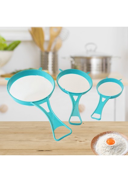 3 Adet Tarzı Holaroom Un Elek Suyu Çay Süzgeci Ince Örgü Filtre Soya Sütü Elek Pasta Pişirme Aracı Plastik Kevgir Mutfak Aletleri (Yurt Dışından)