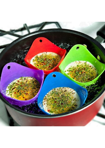 Sarı Stil 4 Adet Mutfak Aksesuarları Setisilikon Yumurta Kaçak Avcı Yaratıcı Araçlar Yumurta Kalıbı Kase Haşlama Bölmeleri Yumurta Pişirme Mutfak Aletleri (Yurt Dışından) modelleri