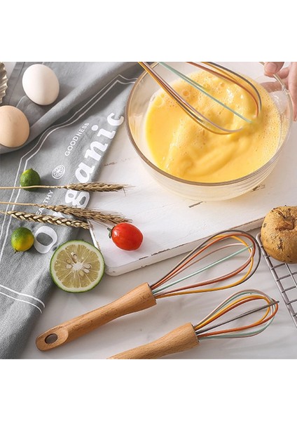 Renkli S Tarzı Doğa Renk Manuel Yumurtalık Yumurta Çırpıcı Ahşap Saplı Mutfak Aletleri Paslanmaz Çelik Krema Blender Süzgeç Aracı (Yurt Dışından) modelleri