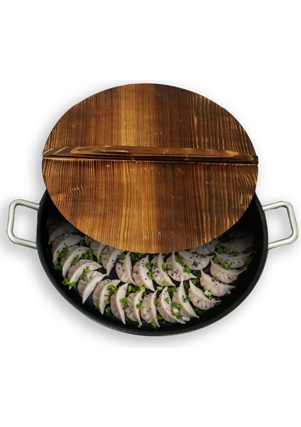 32CM Tarzı Ahşap Tencere Kapağı Kapağı Haşlanma Önleyici Wok Kapak Hipotenüs Demir Woodkid Demir Tava Kapağı El Yapımı Mutfak Eşyası (Yurt Dışından)