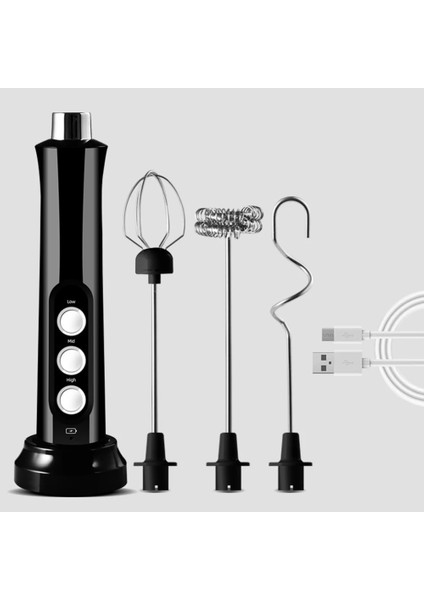 No.2 Tarzı USB Elektrikli Süt Köpürtücü 3 Çırpma USB Şarj Cihazı Kabarcık Makinesi 3 Modlu Kahve Köpürtücü El Yumurta Çırpıcı Mikser Içecek Blender (Yurt Dışından)