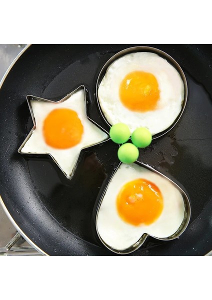 Yuvarlak Stil Paslanmaz Çelik Omlet Kalıbı Mutfak Ev Yapışmaz Kızarmış Yumurta Kalıbı Aşk Bento Kızarmış Yumurta Kalıbı Yumurta Zamanlayıcı (Yurt Dışından)