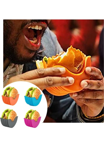 Turuncu Tarzı Silikon Burger Tutucular Yeniden Kullanılabilir Sandviç Tutucu Kutusu Sığır Presi Börek Kalıbı Hamburger Çörek Kabuğu Mutfak Aleti Bpa Içermeyen Bulaşık Makinesi (Yurt Dışından)